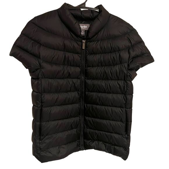 Martha Stewart Short Sleeve Quilted Black Puffer Jacket Oversized Women’s XS - Picture 1 of 9